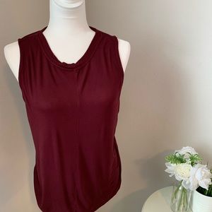 LOFT Burgundy Sleeveless Sweater Top